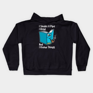 Pipe Smoking, Pipe Smoker Gifts, Reading Lover, Book Lover Kids Hoodie